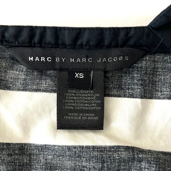 Marc by Marc Jacobs Lucienne Mini Dress Black & White Striped Laces - Picture 12 of 14